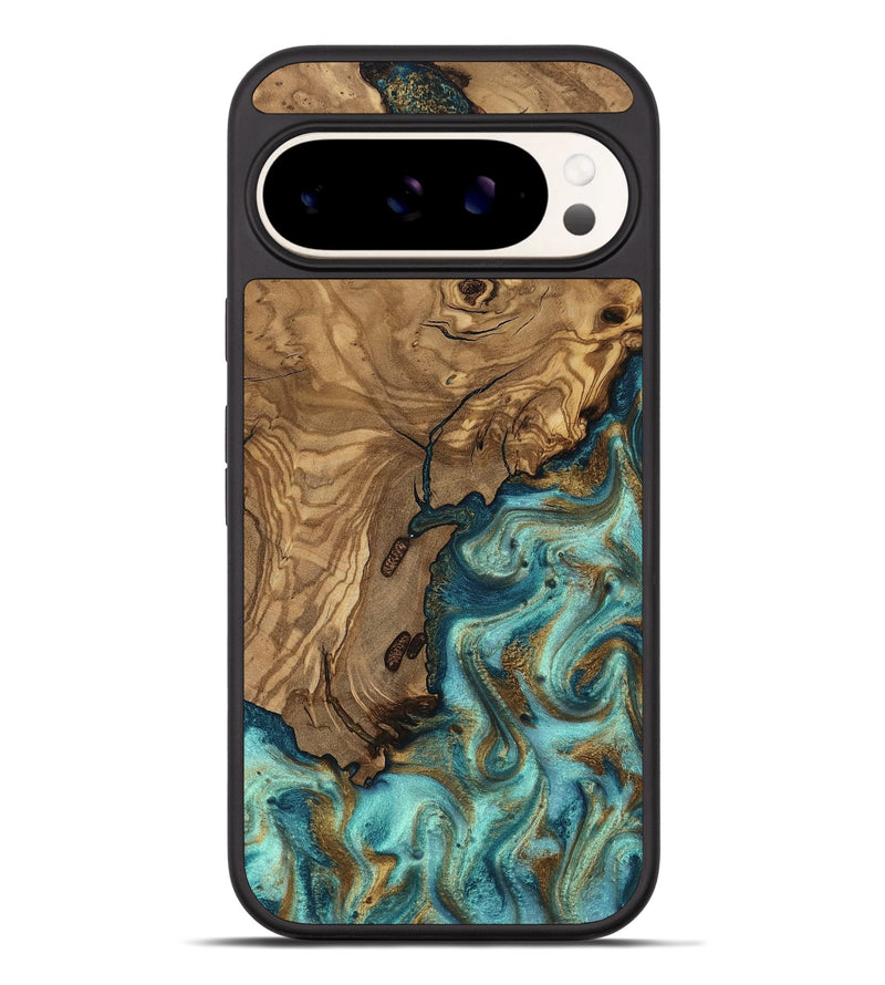 Pixel 9 Pro XL Wood Phone Case - Erik (Teal & Gold, 818663)