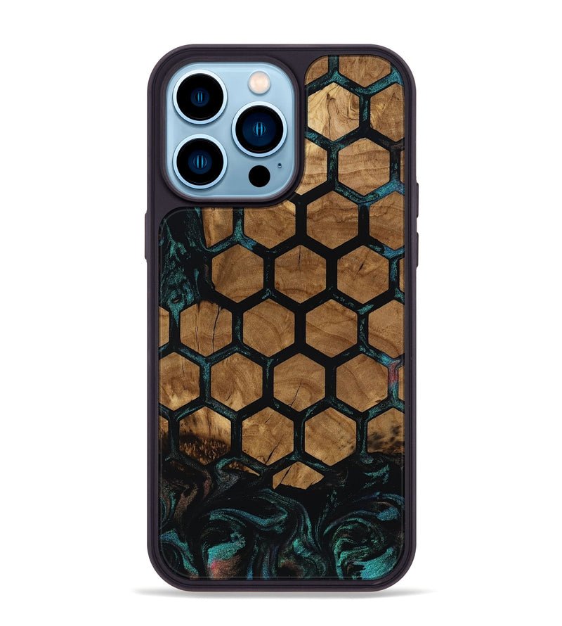 iPhone 14 Pro Max Wood Phone Case - Meghan (Ancient Olive, 818664)