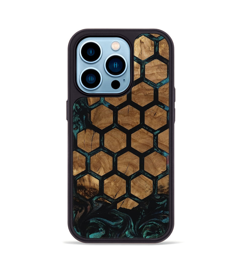 iPhone 14 Pro Wood Phone Case - Meghan (Ancient Olive, 818664)