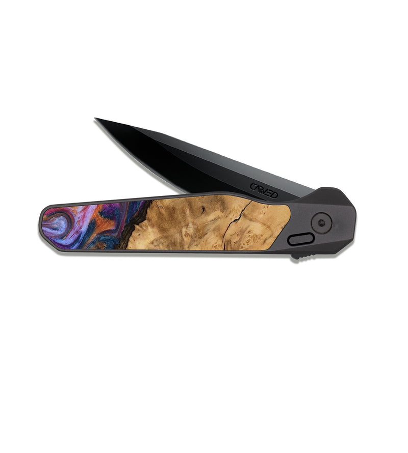 EDC Dark Slate Wood Pocket Knife - Hubert (Ancient Olive, 818686)