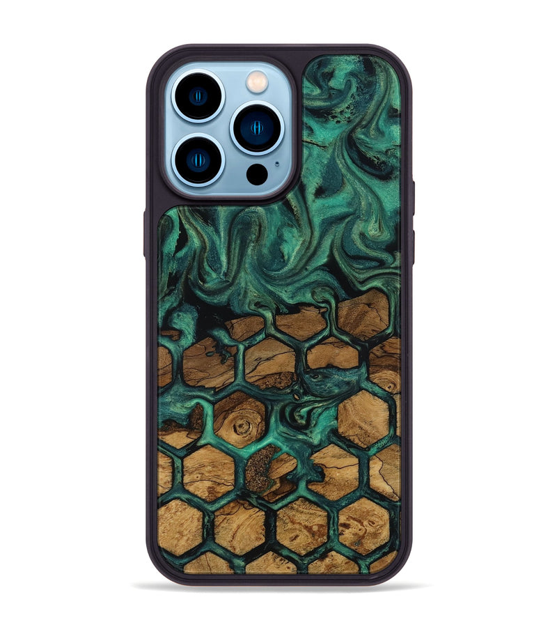 iPhone 14 Pro Max Wood Phone Case - Lolita (Ancient Olive, 818692)
