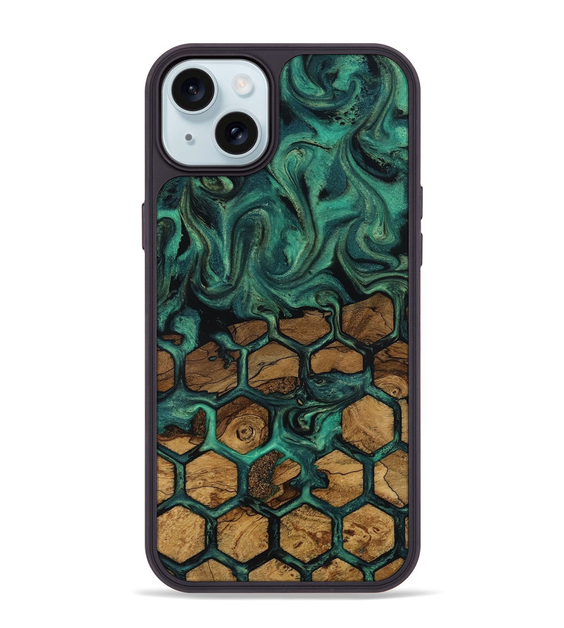 iPhone 15 Plus Wood Phone Case - Lolita (Ancient Olive, 818692)