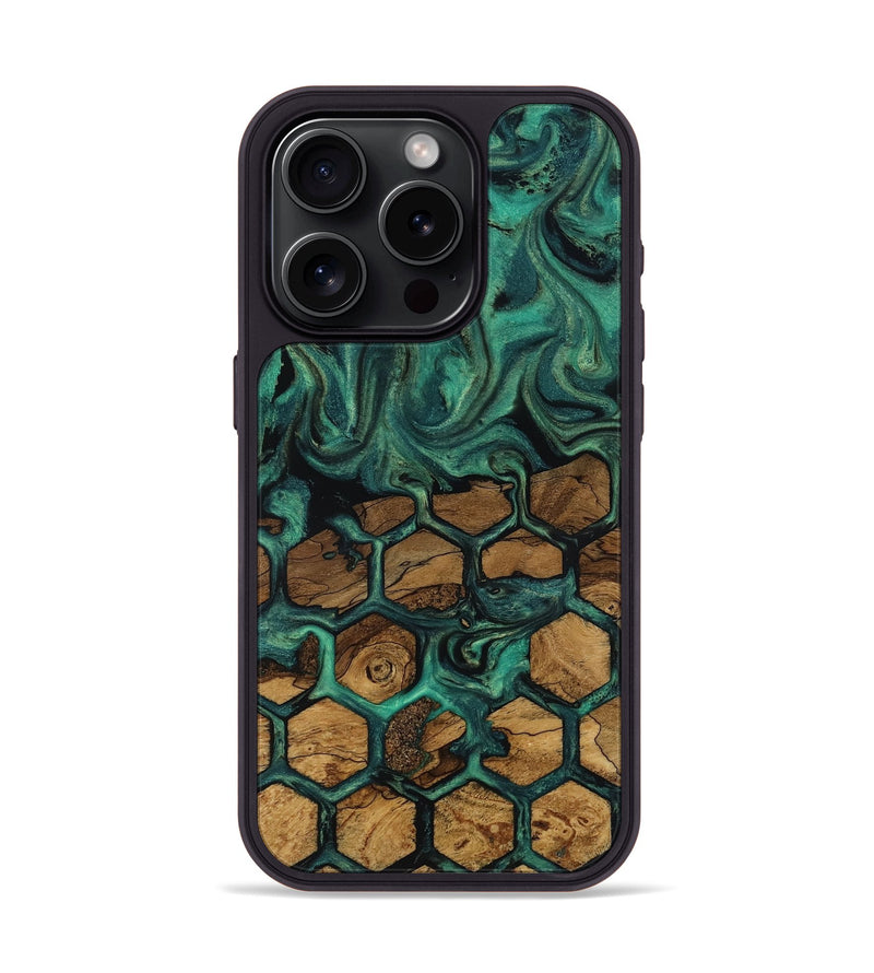 iPhone 15 Pro Wood Phone Case - Lolita (Ancient Olive, 818692)