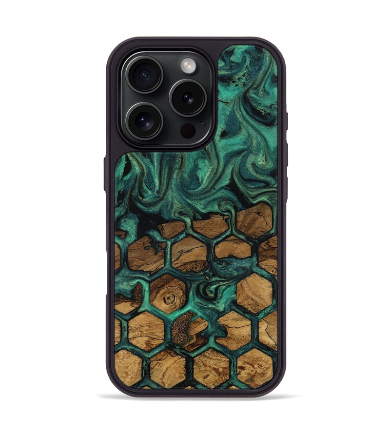 iPhone 16 Pro Wood Phone Case - Lolita (Ancient Olive, 818692)