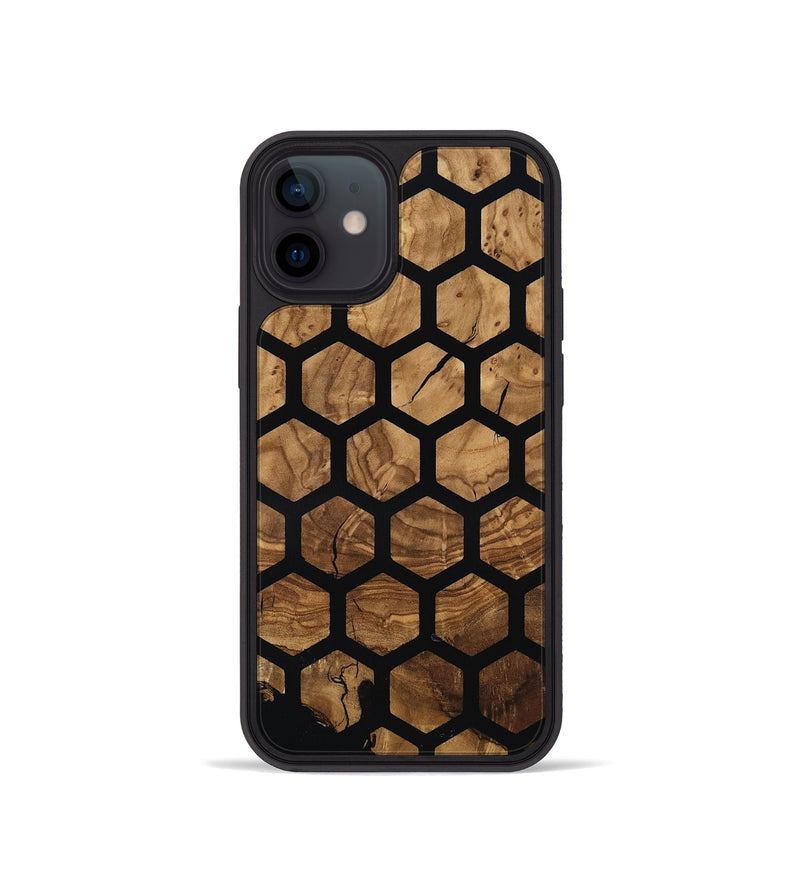 iPhone 12 mini Wood Phone Case - Violet (Ancient Olive, 818702)