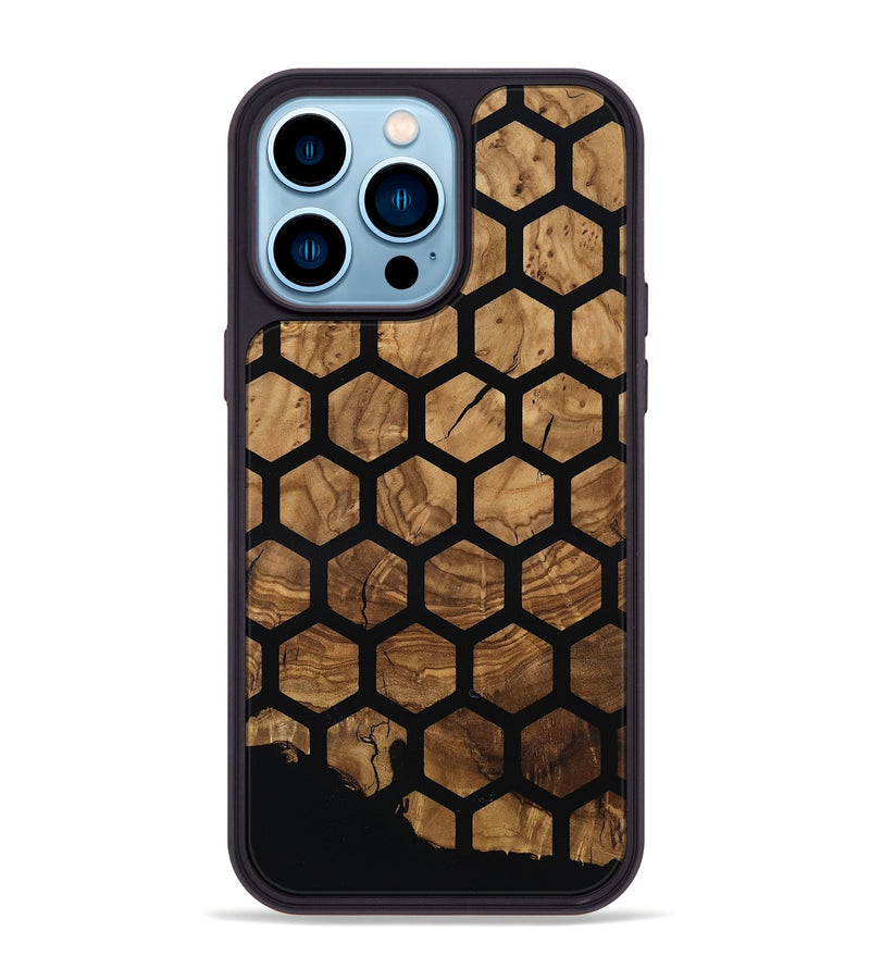 iPhone 14 Pro Max Wood Phone Case - Violet (Ancient Olive, 818702)