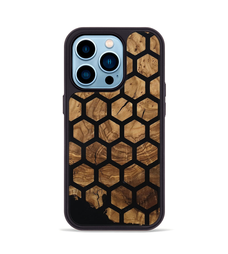 iPhone 14 Pro Wood Phone Case - Violet (Ancient Olive, 818702)
