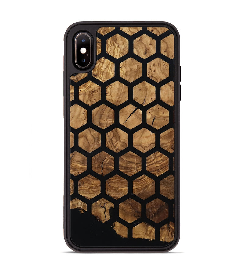 iPhone Xs Max Wood Phone Case - Violet (Ancient Olive, 818702)