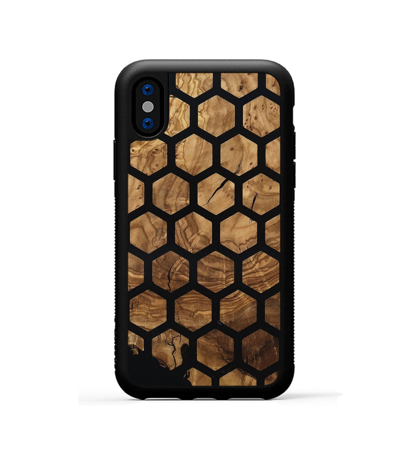 iPhone Xs Wood Phone Case - Violet (Ancient Olive, 818702)