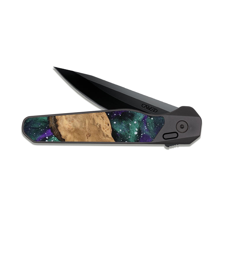 EDC Dark Slate Wood Pocket Knife - Sherlyn (Ancient Olive, 818710)