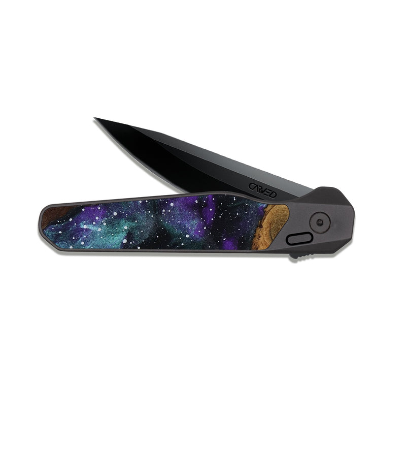 EDC Dark Slate Wood Pocket Knife - Leandra (Ancient Olive, 818717)