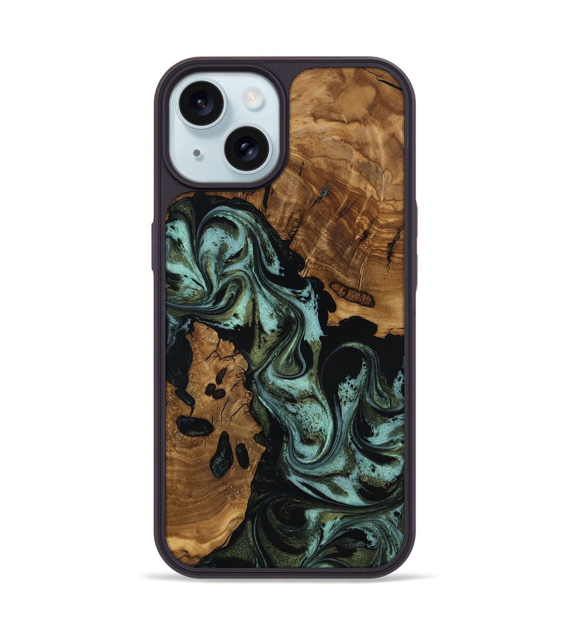 iPhone 15 Wood Phone Case - Aleah (Ancient Olive, 818721)