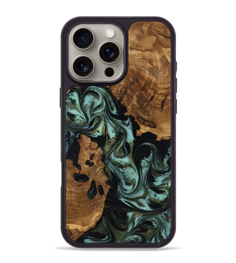 iPhone 16 Pro Max Wood Phone Case - Aleah (Ancient Olive, 818721)