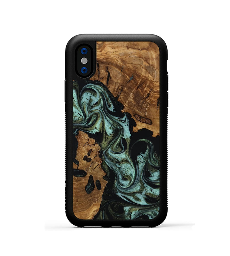 iPhone Xs Wood Phone Case - Aleah (Ancient Olive, 818721)