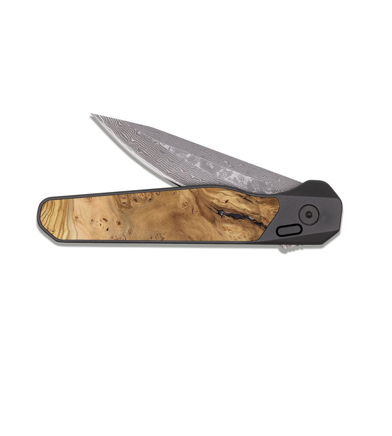 EDC Dark Damascus Wood Pocket Knife - Lynsey (Ancient Olive, 818726)