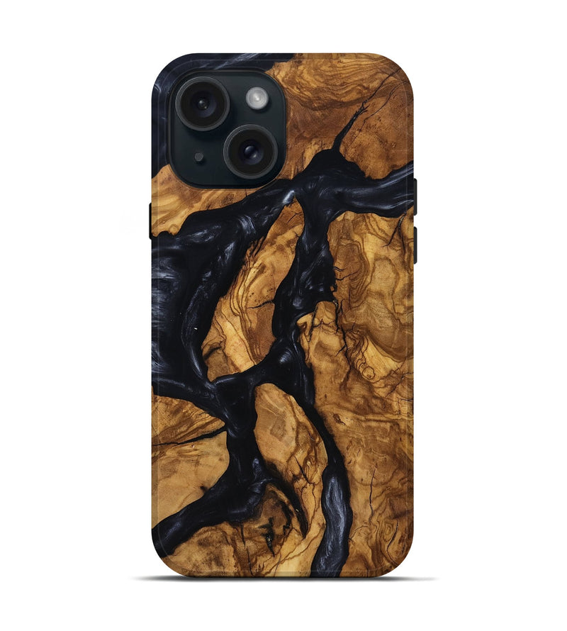 iPhone 15 Wood Live Edge Phone Case - Jacey (Ancient Olive, 818741)