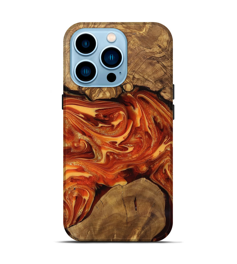 iPhone 14 Pro Wood Live Edge Phone Case - Dariel (Ancient Olive, 818742)