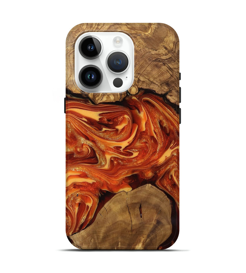 iPhone 15 Pro Wood Live Edge Phone Case - Dariel (Ancient Olive, 818742)