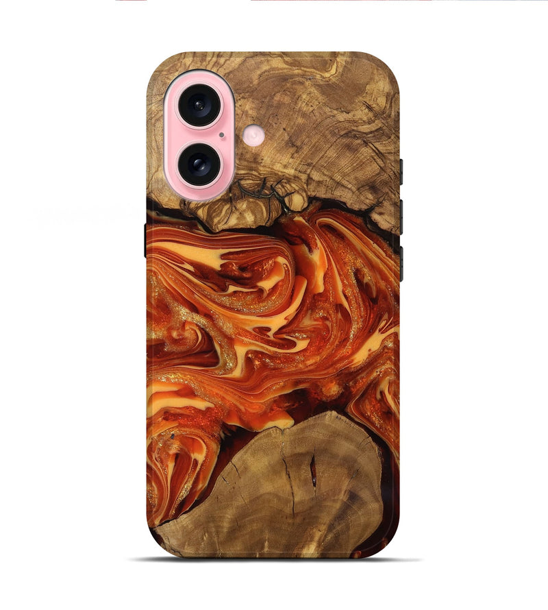 iPhone 16 Wood Live Edge Phone Case - Dariel (Ancient Olive, 818742)