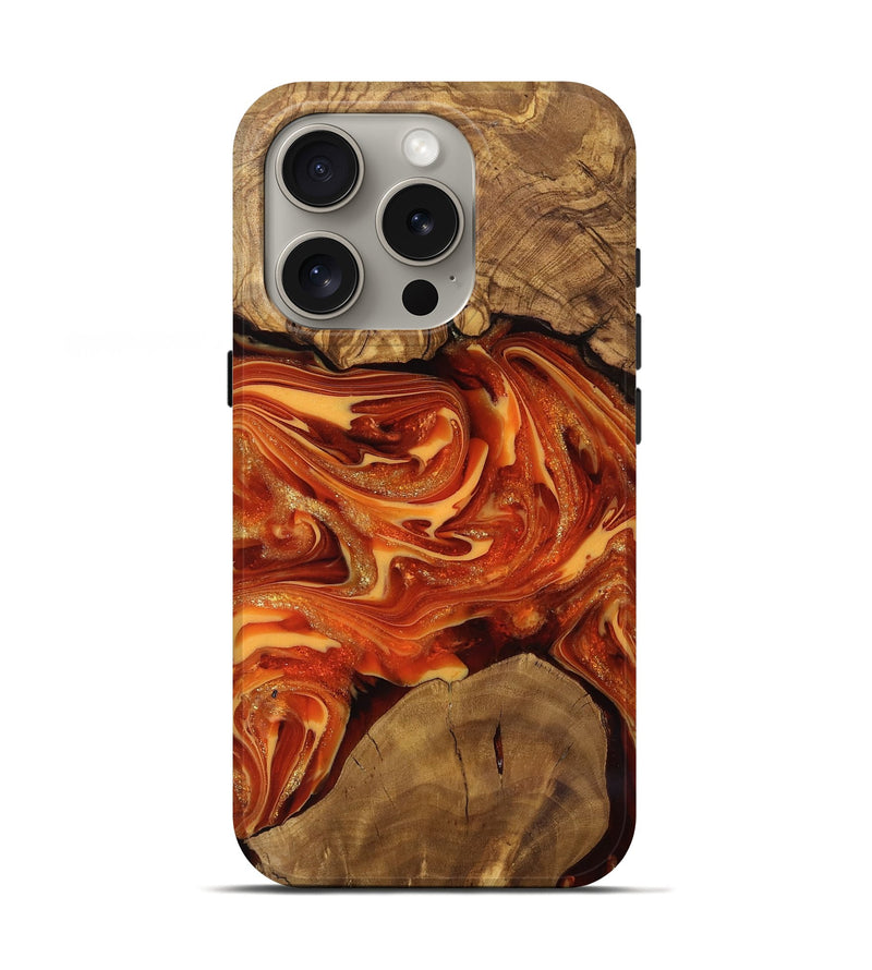 iPhone 16 Pro Wood Live Edge Phone Case - Dariel (Ancient Olive, 818742)