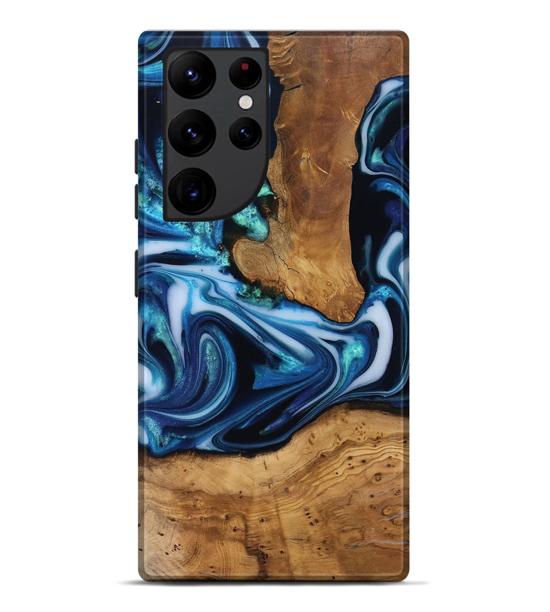 Galaxy S22 Ultra Wood Live Edge Phone Case - Quincy (Ancient Olive, 818743)