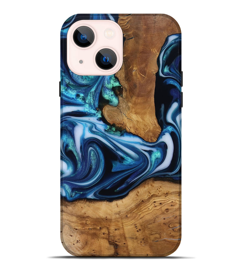 iPhone 14 Plus Wood Live Edge Phone Case - Quincy (Ancient Olive, 818743)