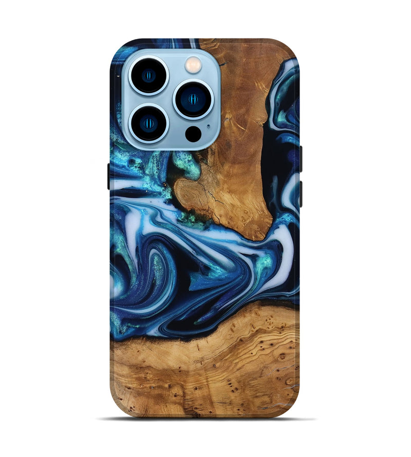 iPhone 14 Pro Wood Live Edge Phone Case - Quincy (Ancient Olive, 818743)