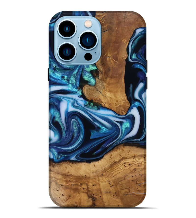 iPhone 14 Pro Max Wood Live Edge Phone Case - Quincy (Ancient Olive, 818743)