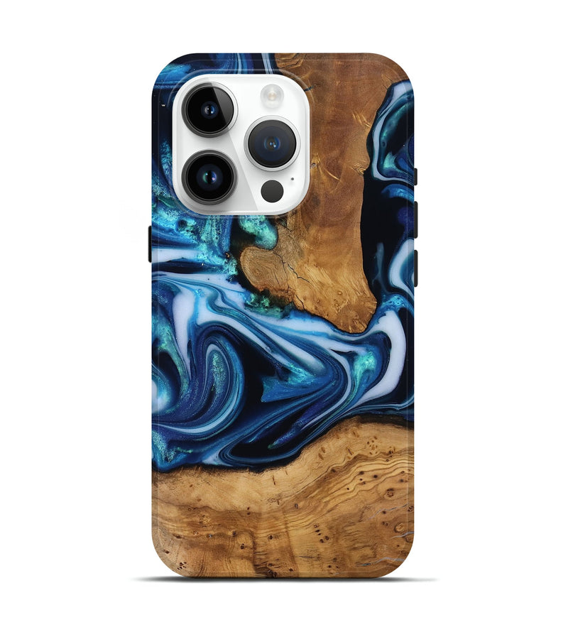 iPhone 15 Pro Wood Live Edge Phone Case - Quincy (Ancient Olive, 818743)
