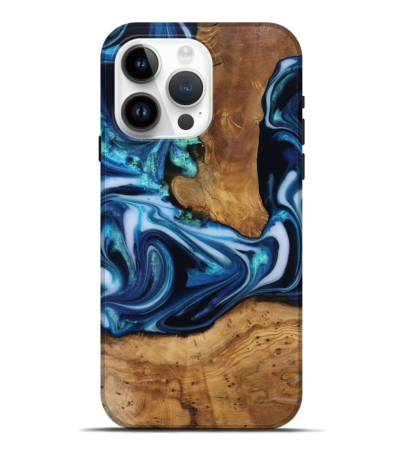 iPhone 15 Pro Max Wood Live Edge Phone Case - Quincy (Ancient Olive, 818743)