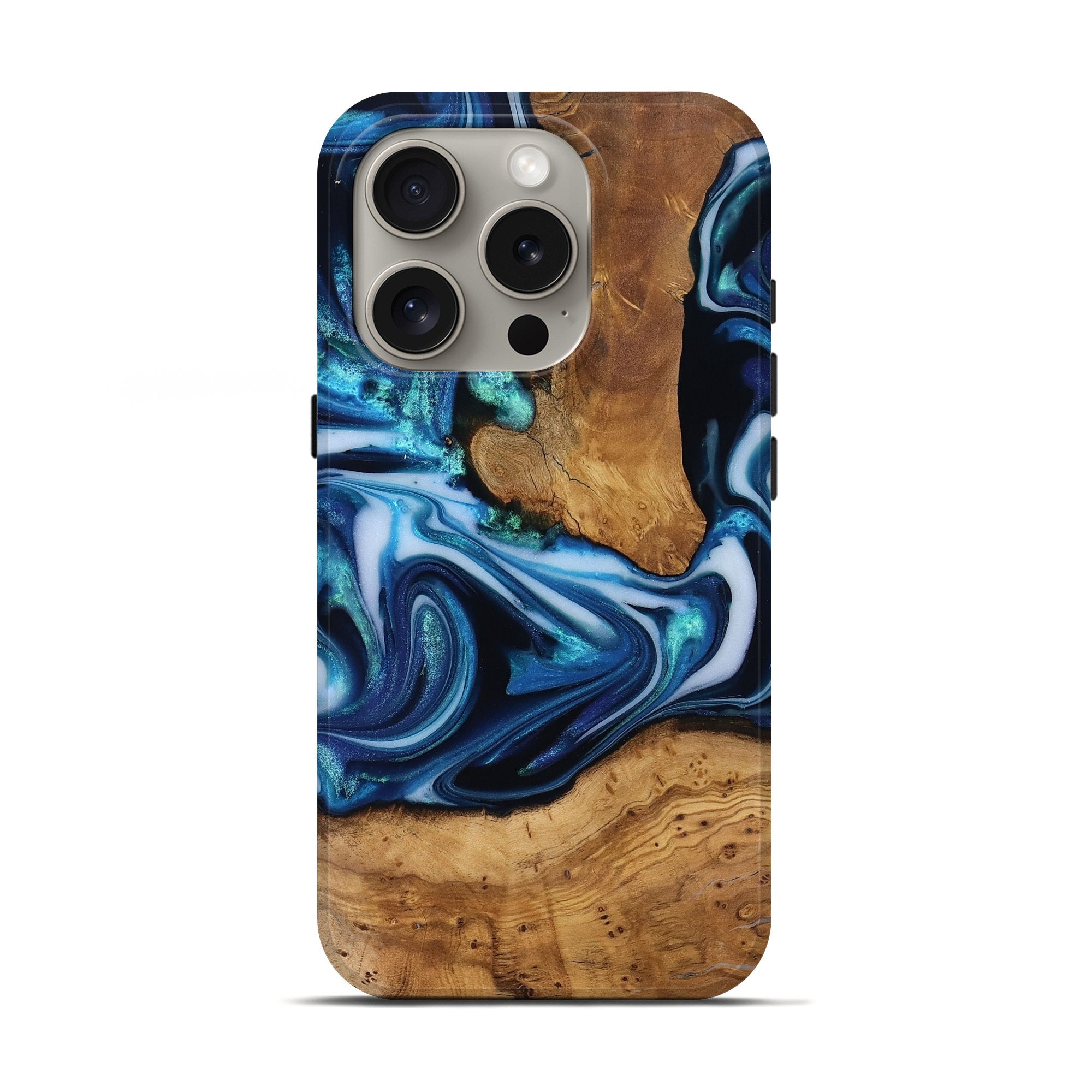 Apple iPhone 16 Pro Max ウッド レジン クリア ケース iPhone 16 Pro Live Edge Wood Phone Cases by Carved