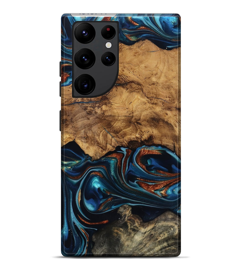 Galaxy S22 Ultra Wood Live Edge Phone Case - Rubi (Ancient Olive, 818744)
