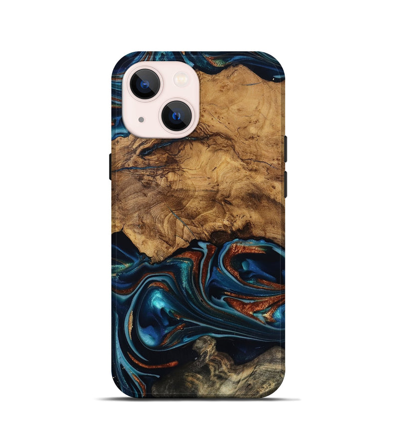 iPhone 13 mini Wood Live Edge Phone Case - Rubi (Ancient Olive, 818744)