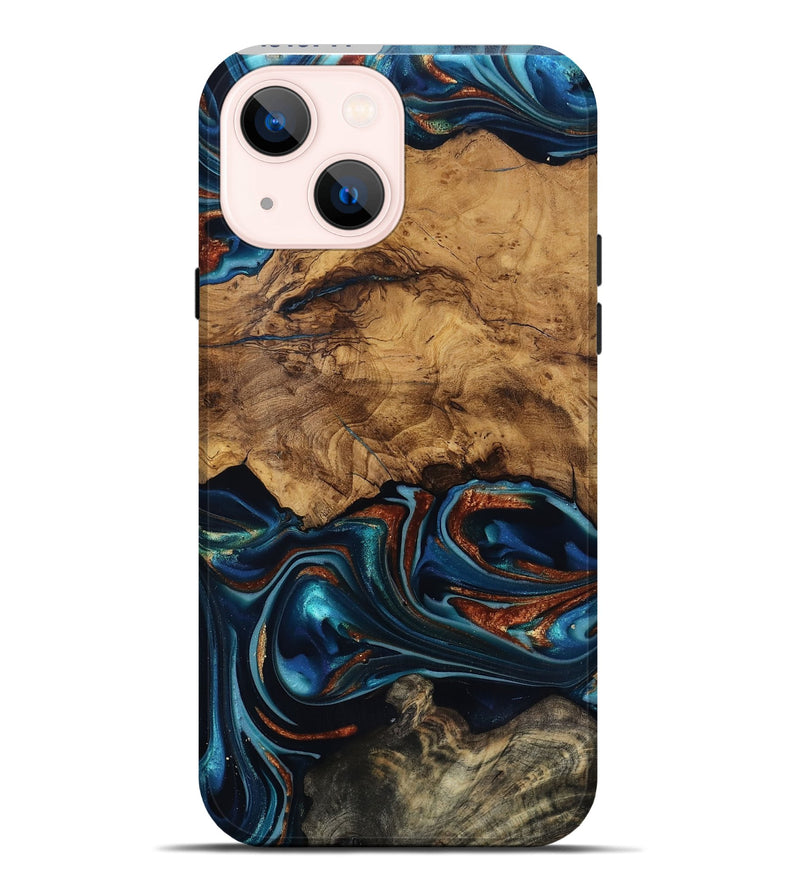 iPhone 14 Plus Wood Live Edge Phone Case - Rubi (Ancient Olive, 818744)