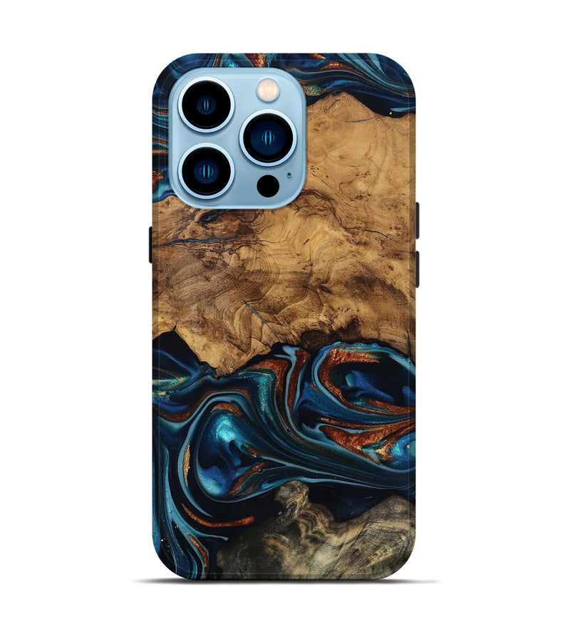 iPhone 14 Pro Wood Live Edge Phone Case - Rubi (Ancient Olive, 818744)