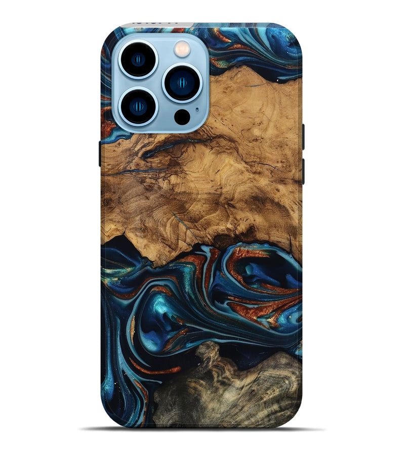 iPhone 14 Pro Max Wood Live Edge Phone Case - Rubi (Ancient Olive, 818744)