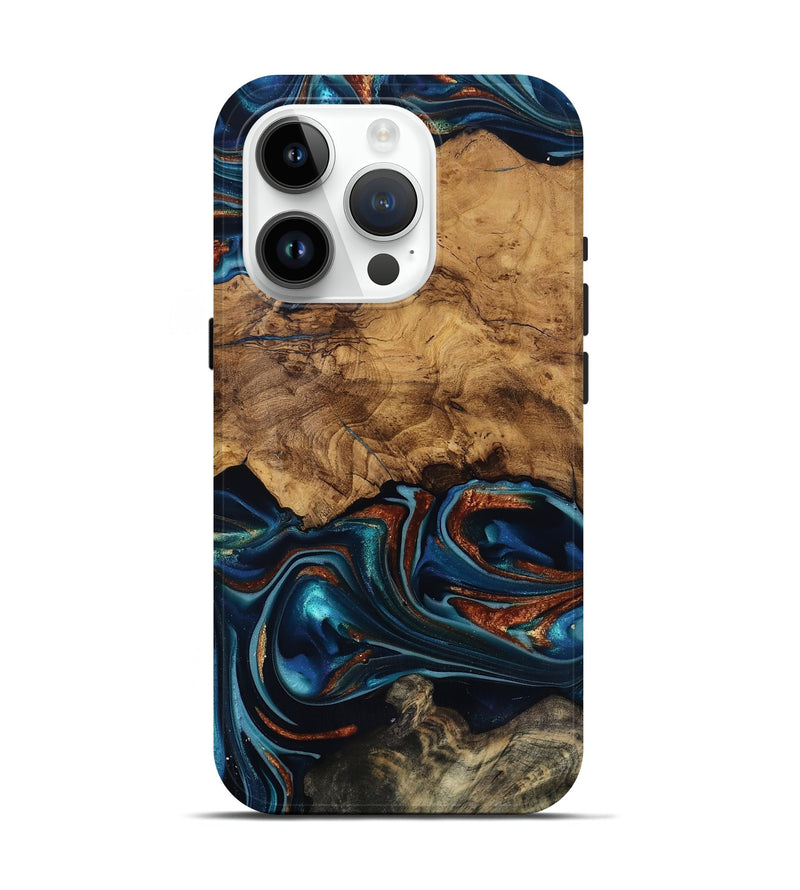iPhone 15 Pro Wood Live Edge Phone Case - Rubi (Ancient Olive, 818744)