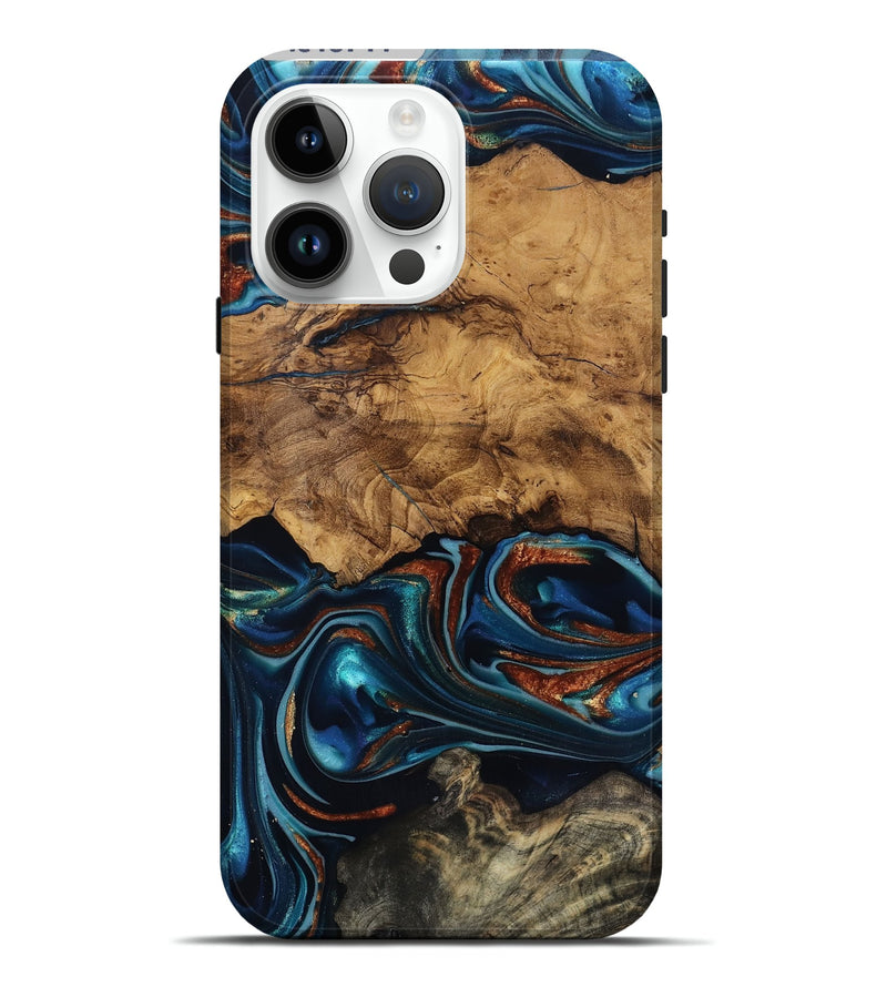 iPhone 15 Pro Max Wood Live Edge Phone Case - Rubi (Ancient Olive, 818744)