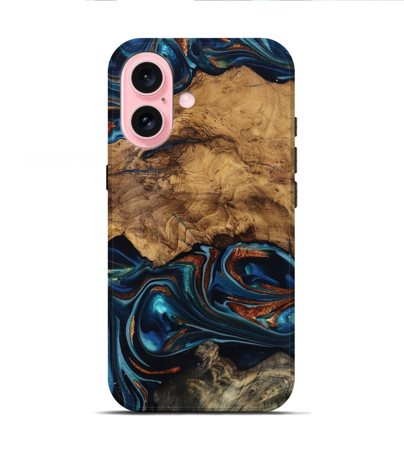 iPhone 16 Wood Live Edge Phone Case - Rubi (Ancient Olive, 818744)