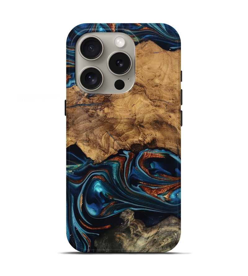 iPhone 16 Pro Wood Live Edge Phone Case - Rubi (Ancient Olive, 818744)