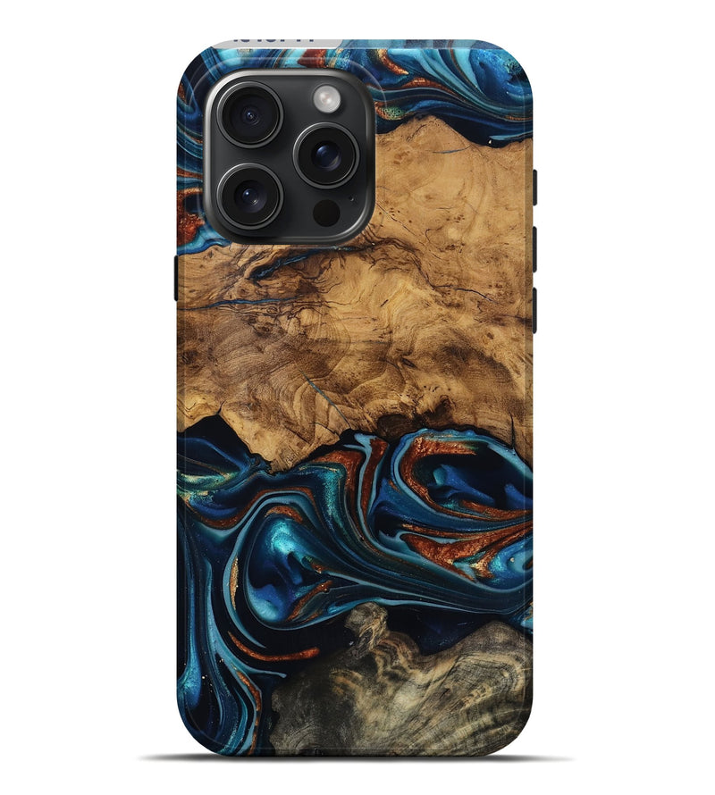 iPhone 16 Pro Max Wood Live Edge Phone Case - Rubi (Ancient Olive, 818744)