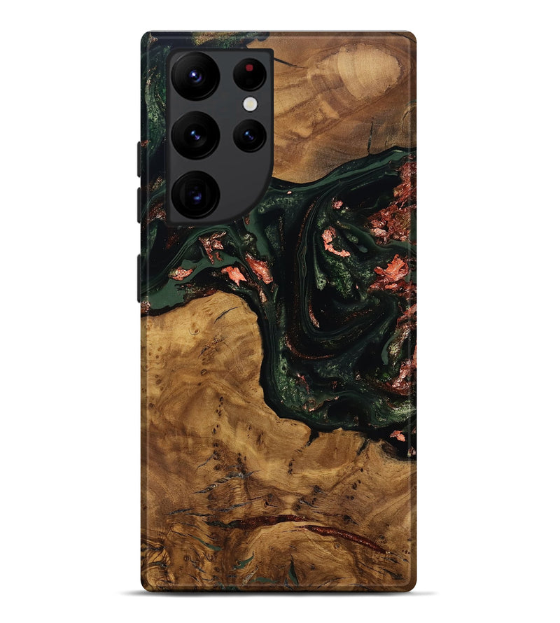 Galaxy S22 Ultra Wood Live Edge Phone Case - Sylvie (Ancient Olive, 818745)