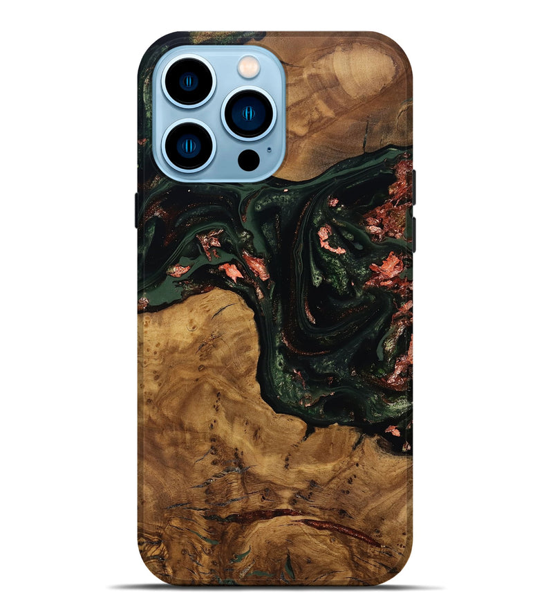 iPhone 14 Pro Max Wood Live Edge Phone Case - Sylvie (Ancient Olive, 818745)