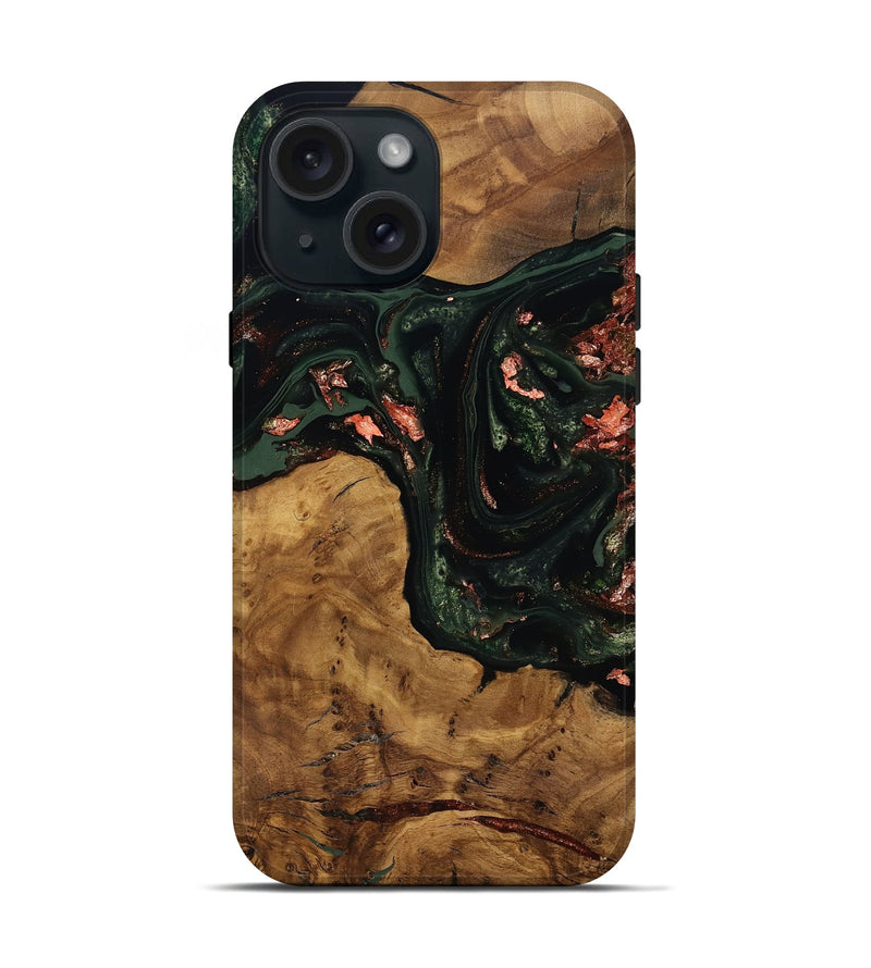 iPhone 15 Wood Live Edge Phone Case - Sylvie (Ancient Olive, 818745)