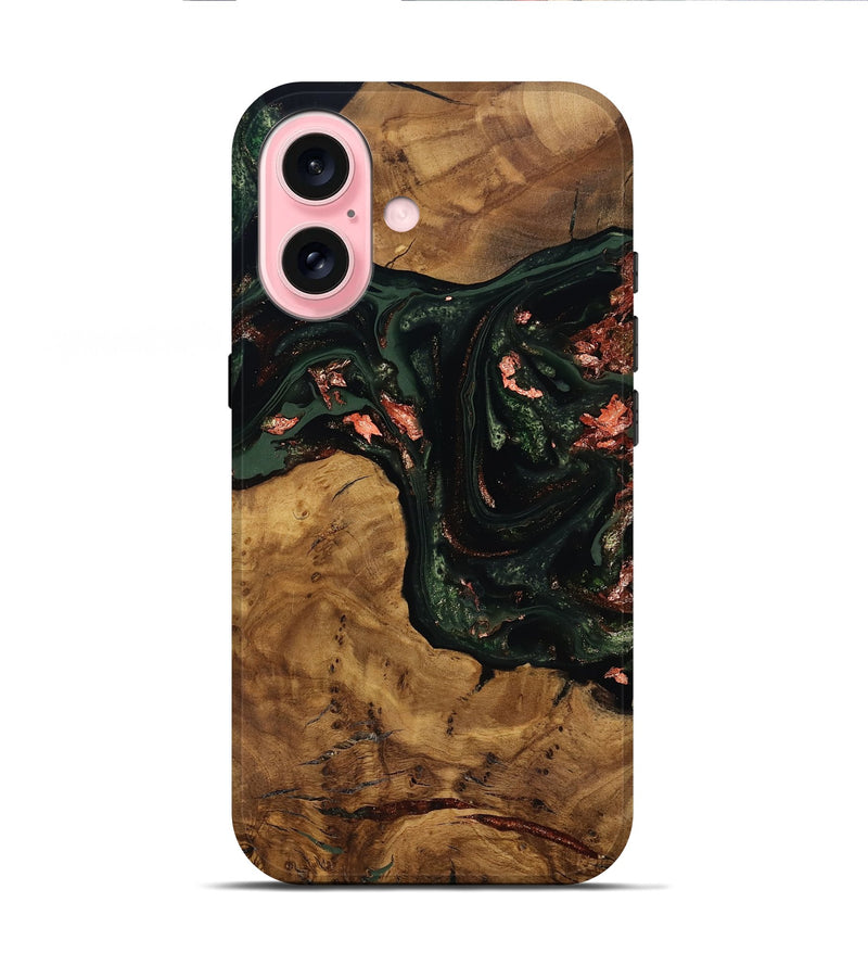 iPhone 16 Wood Live Edge Phone Case - Sylvie (Ancient Olive, 818745)
