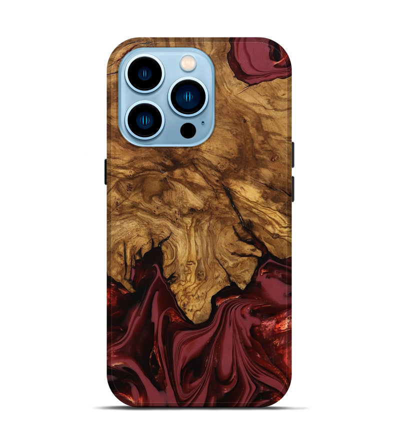iPhone 14 Pro Wood Live Edge Phone Case - Booker (Ancient Olive, 818746)