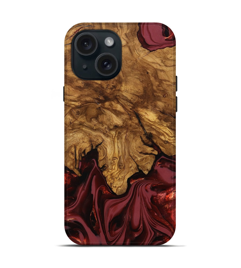 iPhone 15 Wood Live Edge Phone Case - Booker (Ancient Olive, 818746)