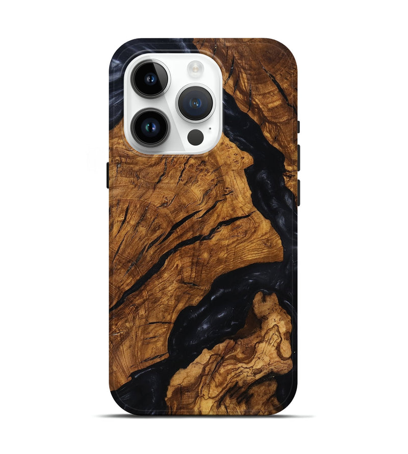 iPhone 15 Pro Wood Live Edge Phone Case - Boone (Ancient Olive, 818747)
