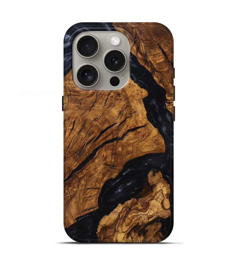 iPhone 16 Pro Wood Live Edge Phone Case - Boone (Ancient Olive, 818747)