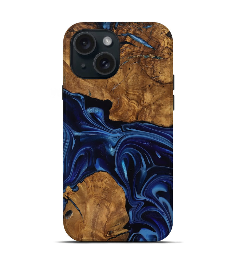 iPhone 15 Wood Live Edge Phone Case - Baylee (Ancient Olive, 818748)